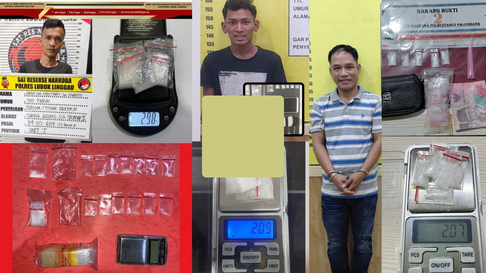 Ditresnarkoba Polda Sumsel Tangkap 3 Pengedar Sabu 26 Paket Disita