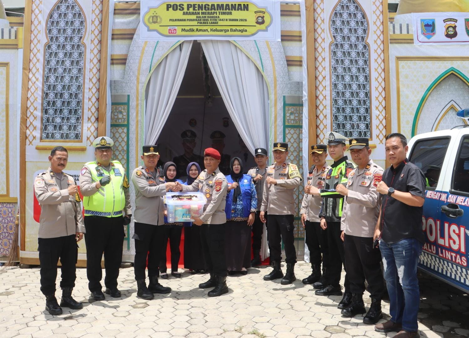 Kapolres Lahat Berserta Jajaran Cek Pos Pam Desa Arahan Ops Ketupat Musi 2026.