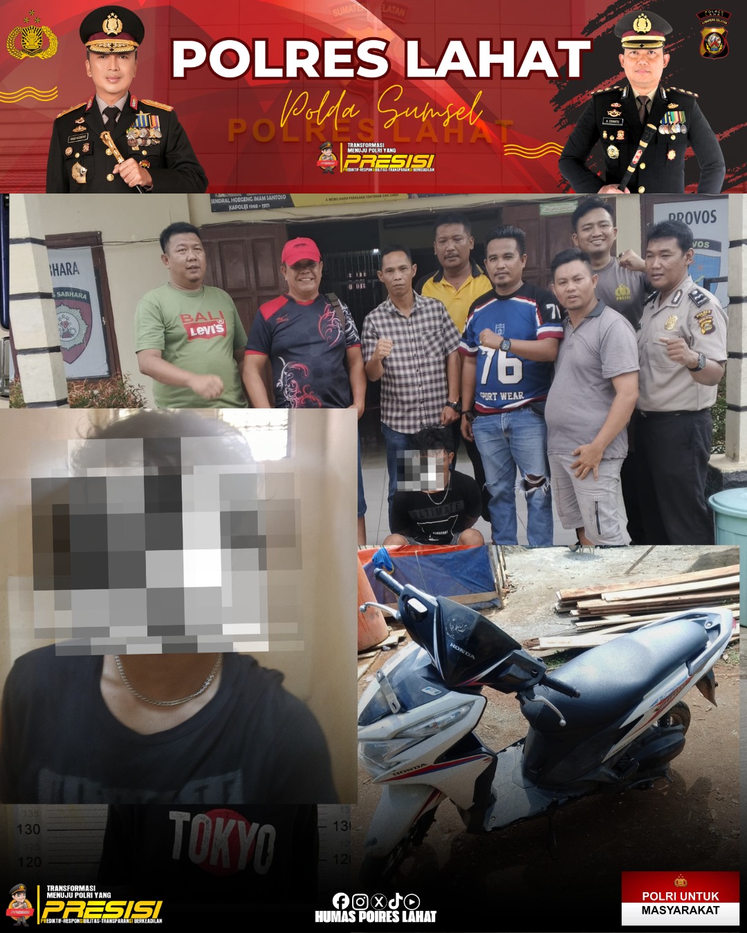 *Polres Lahat Dan Polsek Kikim Tengah Bergerak Cepat Ungkap Kasus Curas*