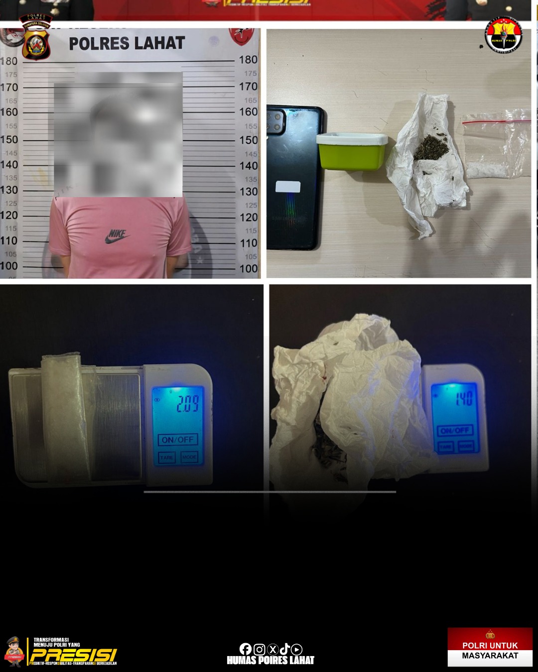 *Satnarkoba Polres Lahat Ungkap Kasus Tindak Pidana Peredaran Narkoba*
