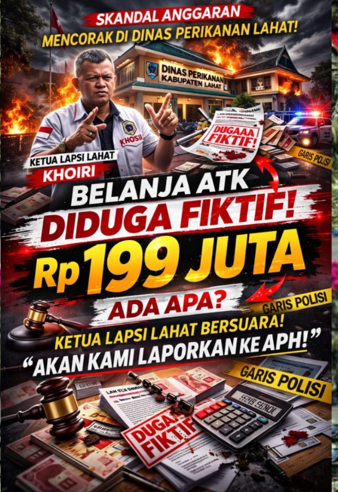 Usut Dugaan Korupsi Belanja ATK Rp. 199 juta Dinas Perikanan Kab. Lahat Tak Sesuai Fakta.