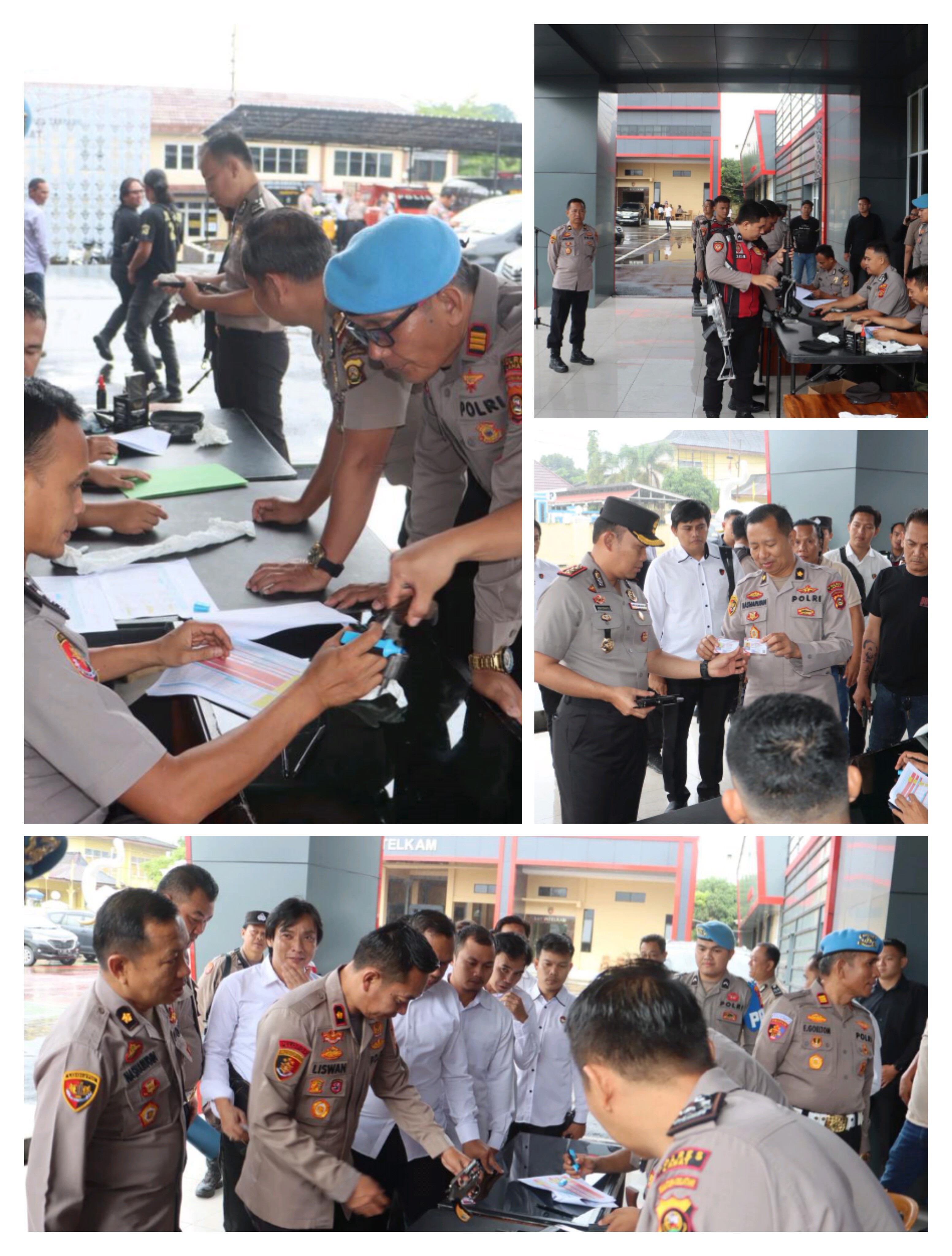 Kapolres Lahat Memimpin Apel Periksa Senjata api Anggota.