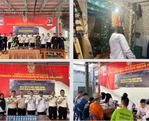 *Lapas Lahat Gelar Razia Blok Hunian & Tes Urine WBP Bersama Kodim Dan BNNK*