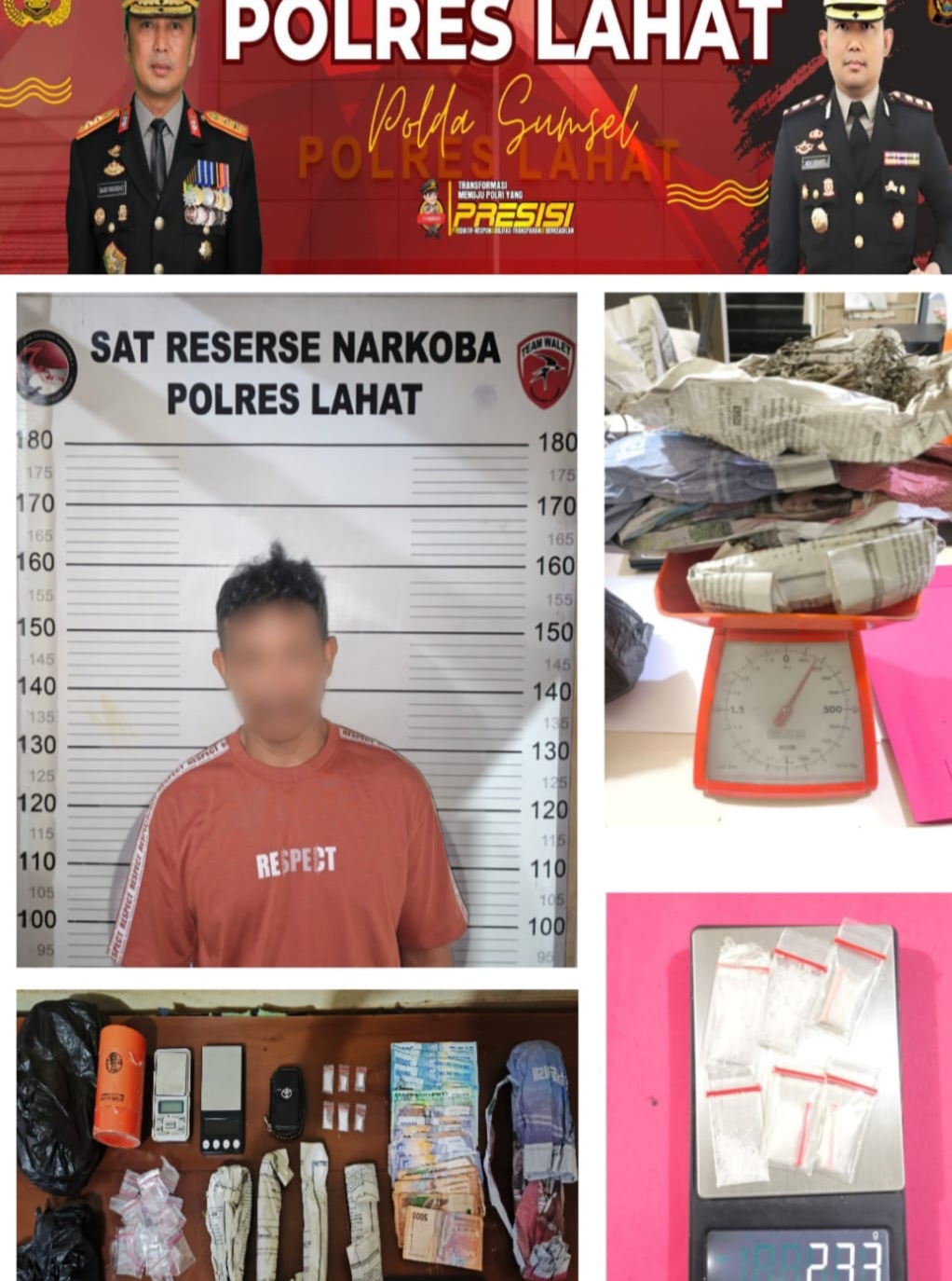 *Satres Narkoba Ungkap Peredaran Sabu Dan Ganja Di Jarai,Pelaku Diamankan Di Polres Lahat*