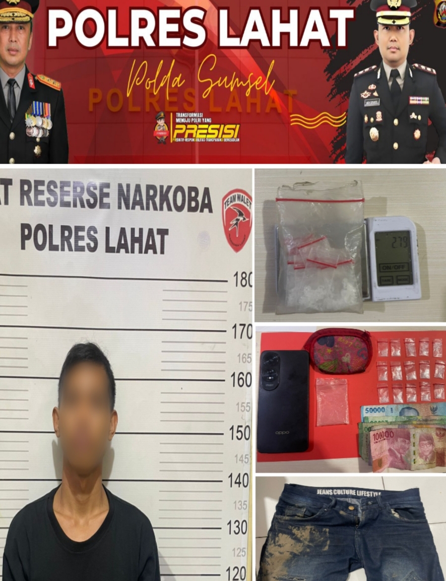 *Satres Narkoba Polres Lahat,Ungkap Peredaran Narkoba,di Merapi Timur,BB15 Paket,TSK Diamankan*