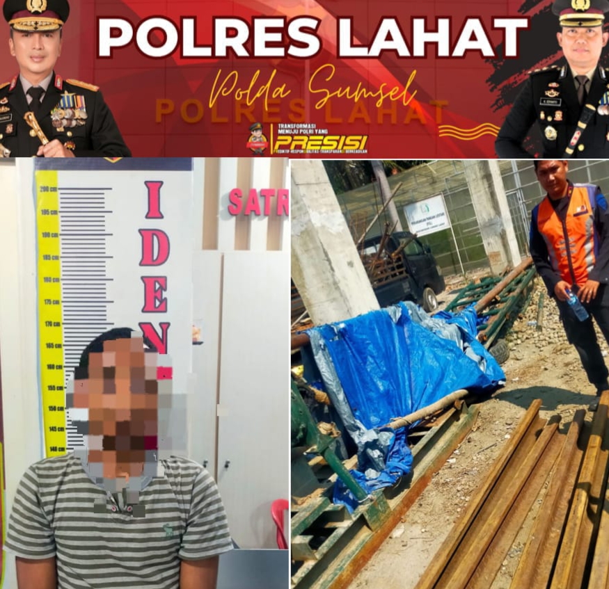 *Satreskrim Ungkap Kasus Pencurian Rel Kereta Api,Pelaku Diamankan Di Polres Lahat*